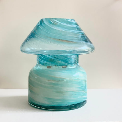 Blue Twirl Lamp Candle